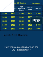 Jr. Seminar Test #1 Review: ACT English ACT Math ACT Reading & Science Smart Goals Wild Card