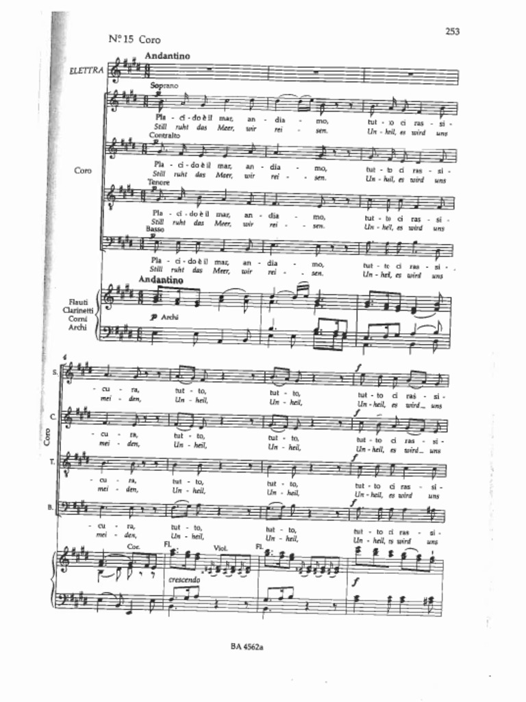 Mozart, Idomeneo (Placido e Il Mar Corriamo, Fugiamo) PDF