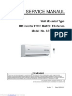 Service Manaul: Wall Mounted Type DC Inverter FREE MATCH EK-Series As12Gb3Hra Model No