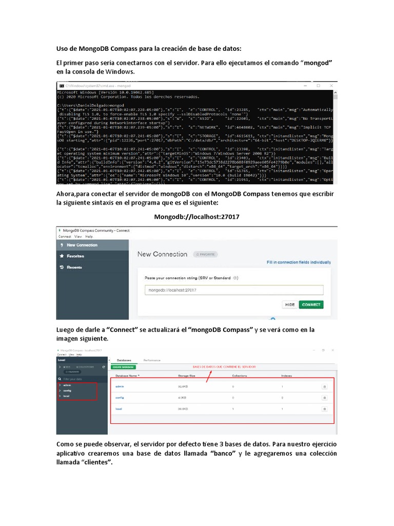 creaci-n-de-base-de-datos-en-mongodb-compass-pdf-mongo-db