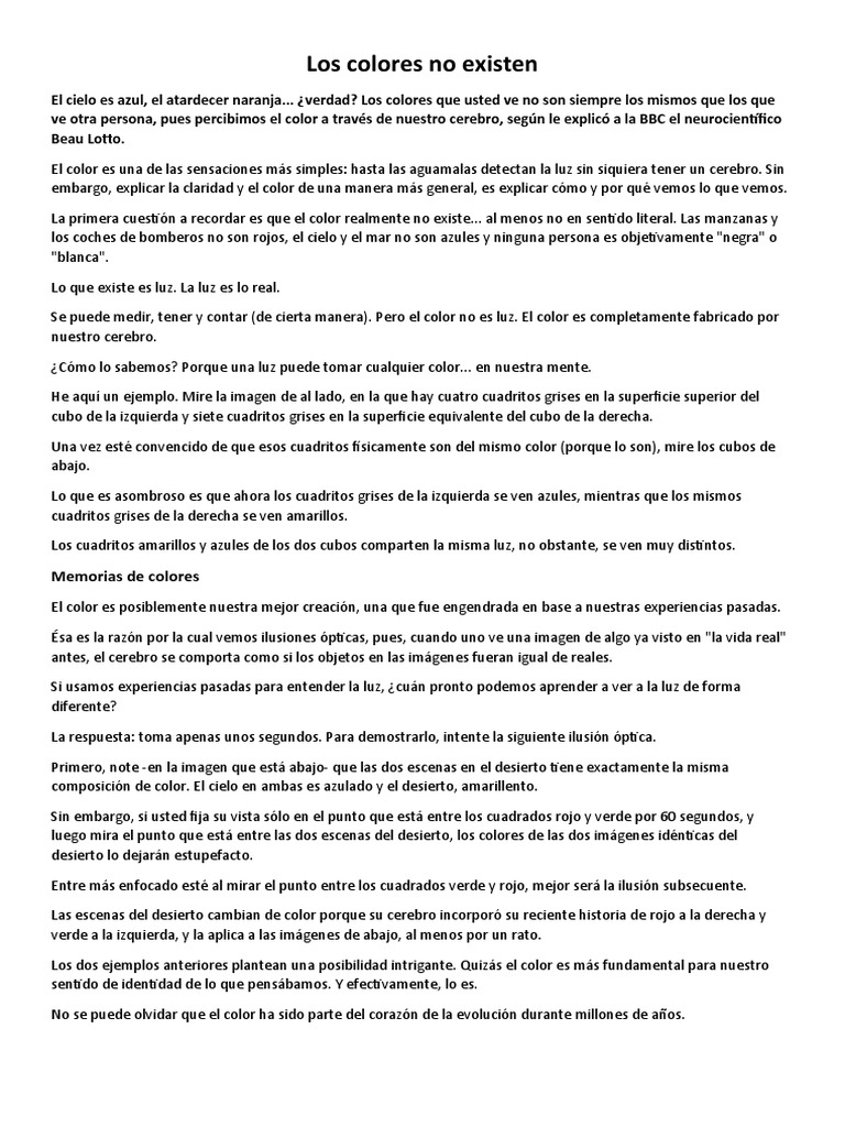Los Colores No Existen PDF Cielo Color