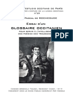 Henri Pascal de ROCHEGUDE - Essai d'Un Glossaire Occitanien