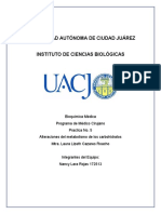 Protocolo Final #5 Alteraciones Del Metabolismo de Los Carbohidratos