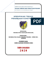 Spesifikasi Teknis Rehab Jalan Tanjung Padang Ombo