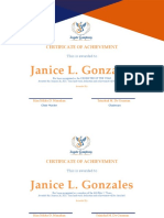 Janice L. Gonzales: Certificate of Achievement