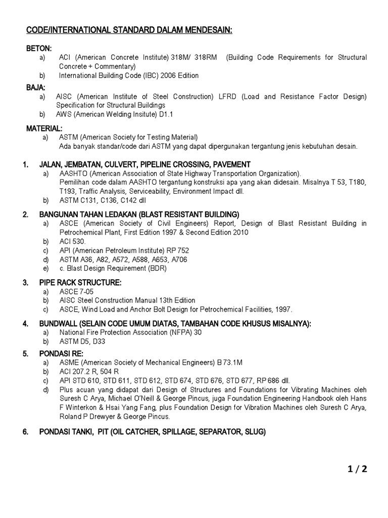 Standar Kode Internasional Tek - Sipil | PDF | Engineering | Building ...
