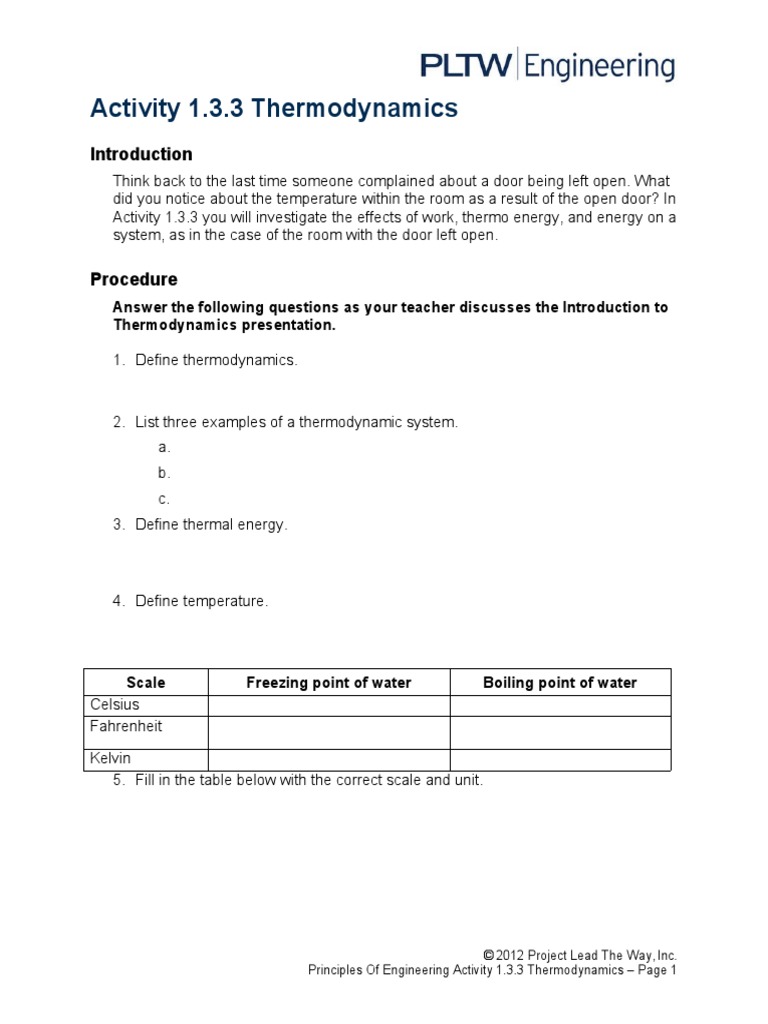 1.3.3.a Thermodynamics | PDF | Laws Of Thermodynamics | Temperature
