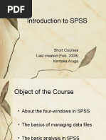 To SPSS: Short Courses Last Created (Feb, 2008) Kentaka Aruga