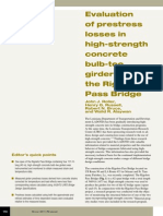 Evaluation of Prestress Losses in High-Strength Concrete Bulb-Tee Girders For The Rigolets Pass Bridge