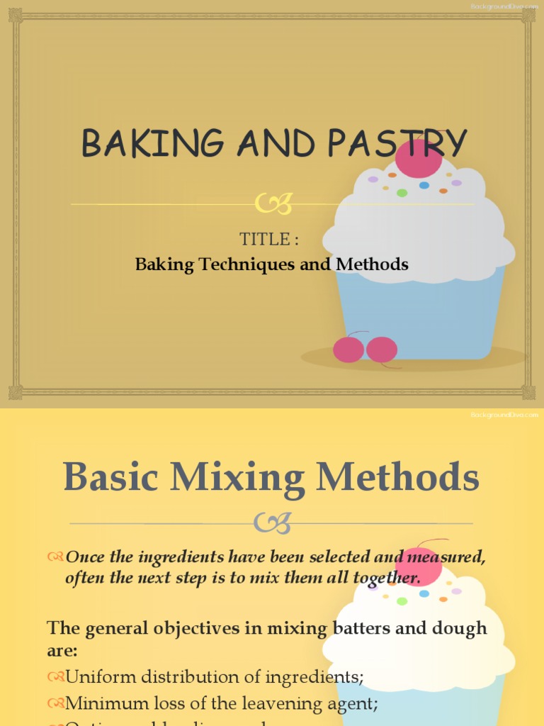 Baking Mixing Techniques Explained | PDF | Dough | Spoon