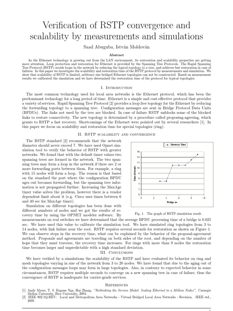 RSTP Convergence and Scalability Analysis | PDF | Network Topology ...