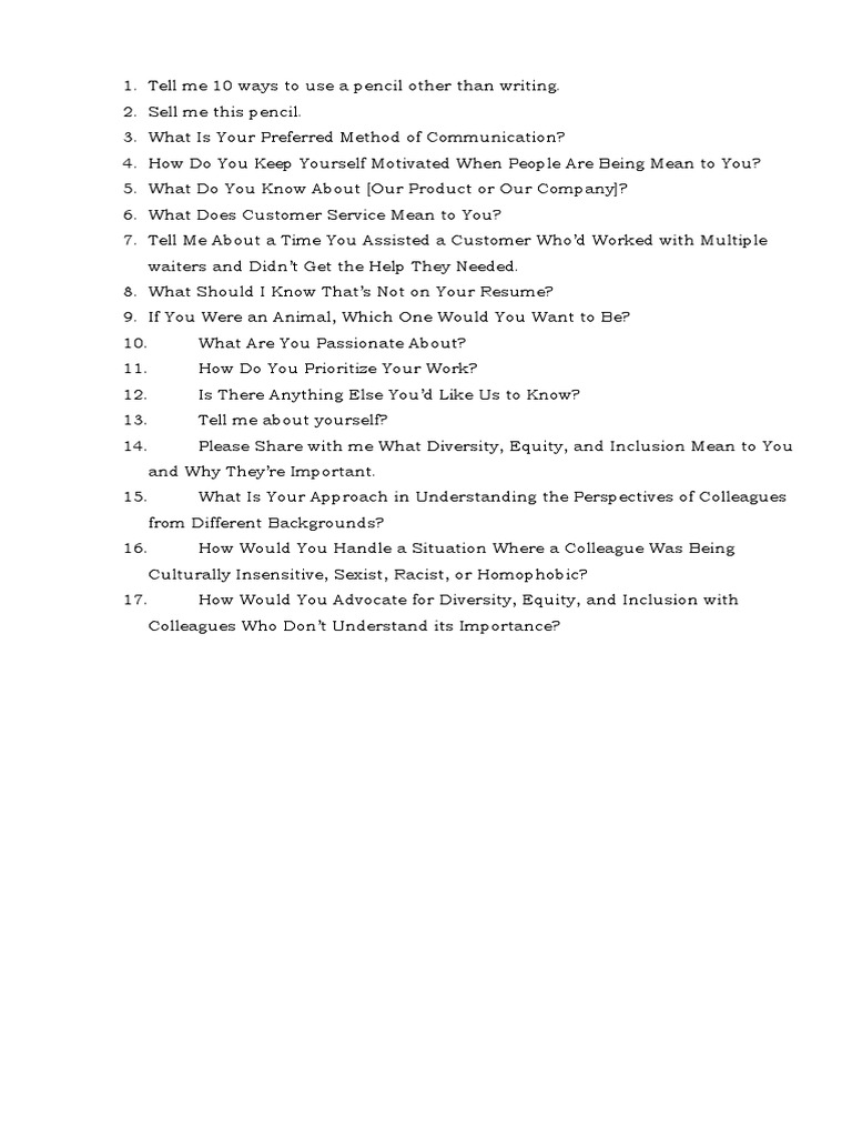 Tell Me 10 Ways To Use A Pencil Other Than Writing PDF