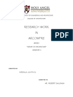 Research Work IN Arcompre: Department of Engineering and Architecture College of Architecture