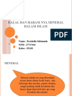 Halal Dan Haram Nya Mineral Dalam Islam: Nama: Ersabella Idrinanda NPM: 27717411 Kelas: 1FA01
