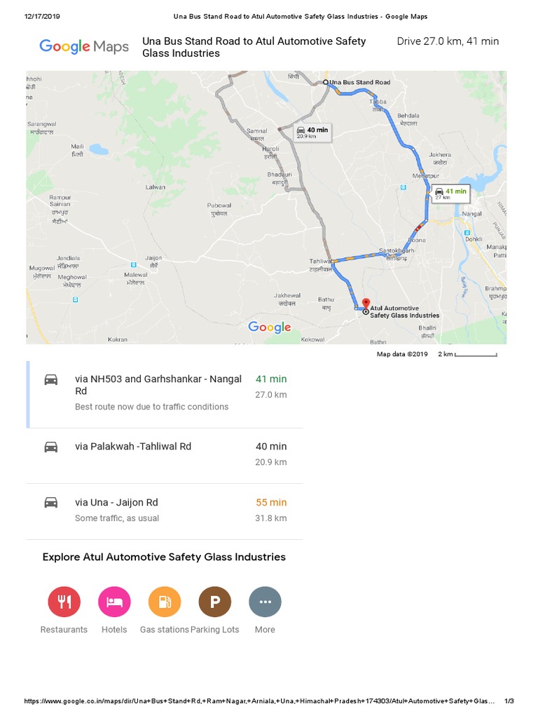 Route to Atul Automotive Glass Industries | PDF