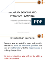 Need For Problem Solving and Planning A Program