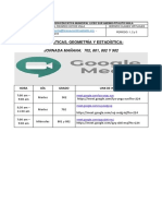 MATEMATICAS Horario de Clases Virtuales 2021