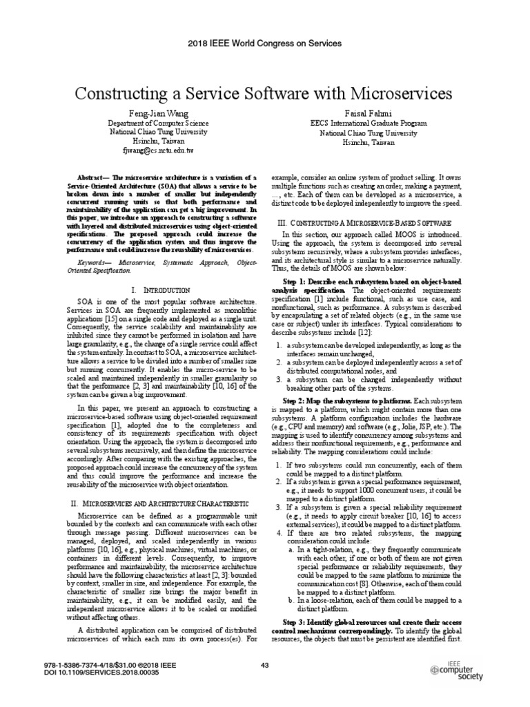 Constructing A Service Software With Microservices | PDF | Service ...