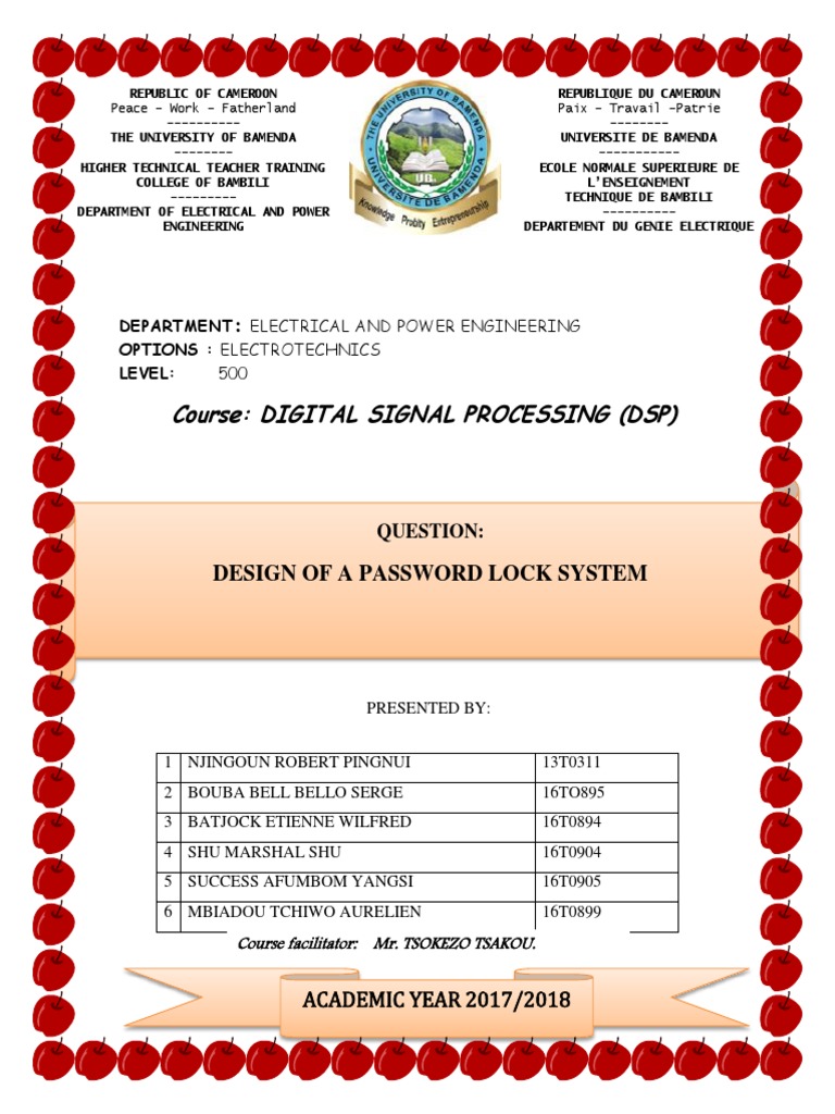 DSP Password Lock System Design | PDF | Computer Engineering | Computing