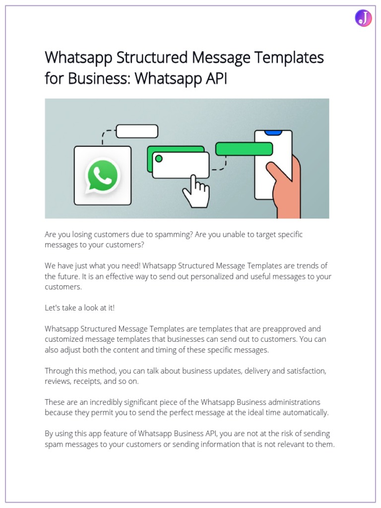 Whatsapp Structured Message Templates For Business | PDF | Cyberspace ...