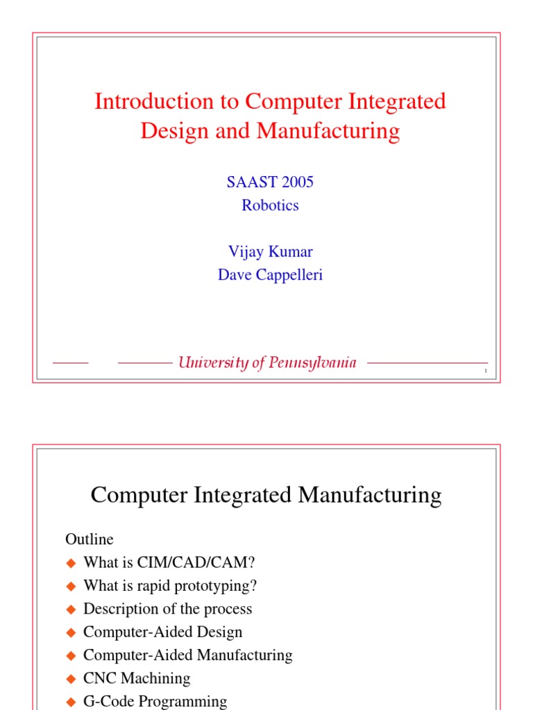 Introduction To Computer Integrated Design and Manufacturing | PDF ...