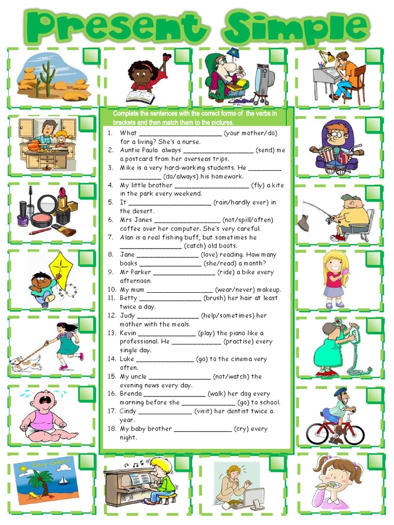 Verb Tense Exercises for Beginners | PDF | Language Arts & Discipline ...