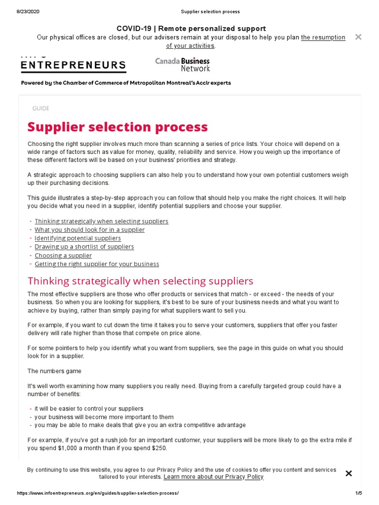 Supplier Selection Process PDF Supply Chain Privacy