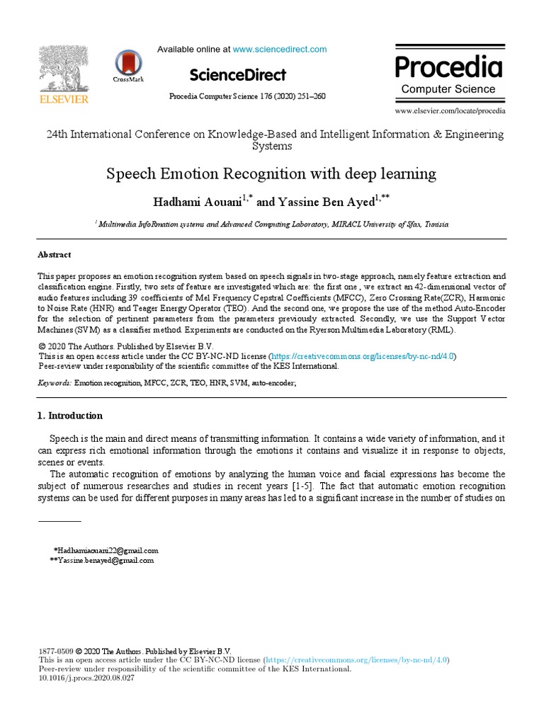 Speech Emotion Recognition With Deep Learning | PDF | Support Vector ...