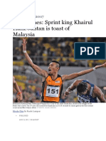 SEA Games: Sprint King Khairul Hafiz Jantan Is Toast of Malaysia