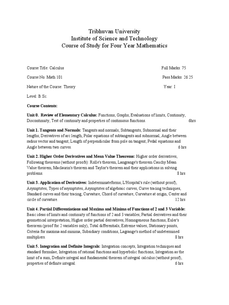 Math 101 Calculus | PDF | Integral | Curvature
