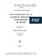 Jean-Pierre COUZINIÉ - Dictionnaire de la langue romano-castraise - 2 (G-Z)