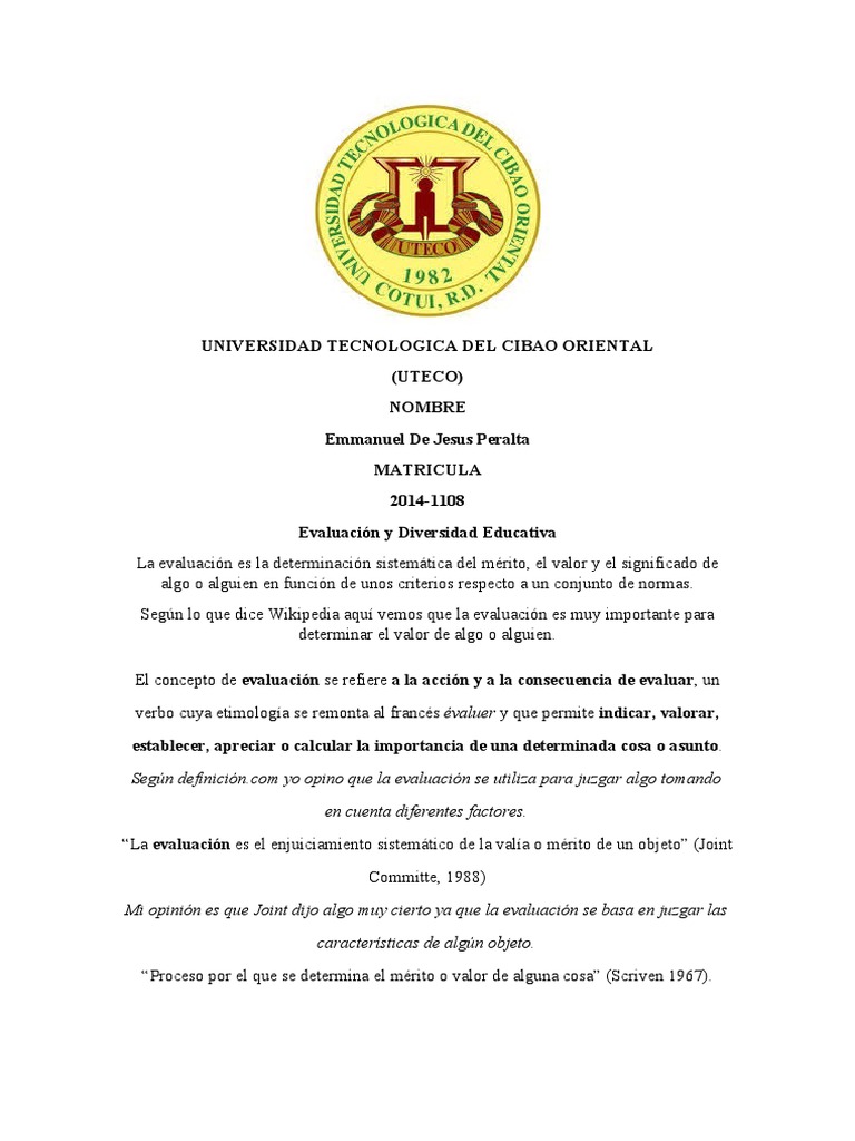 Evaluacion Educativa | PDF | Crecimiento personal y profesional ...