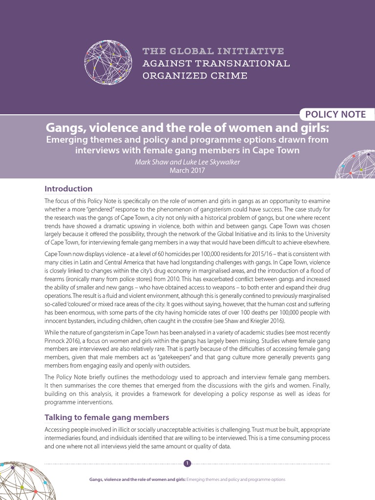 Gangs, Violence and The Role of Women and Girls | PDF | Gang | Violence