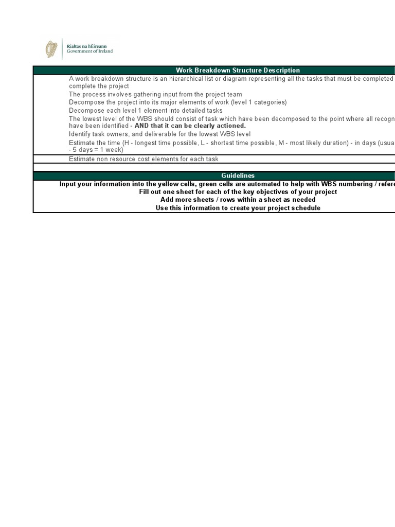 Free Work Breakdown Structure Template in Excel | PDF | Systems Science ...