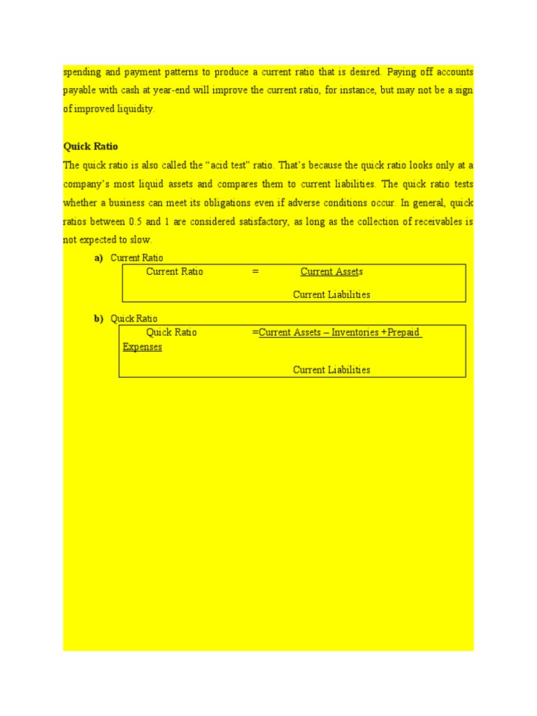 Short Term Liquidity Ratios Activity Ii Pdf Working Capital