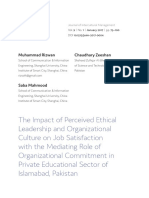 [20800150 - Journal of Intercultural Management] The Impact of Perceived Ethical Leadership and Organizational Culture on Job Satisfaction with the Mediating Role of Organizational Commitment in Private Educational 