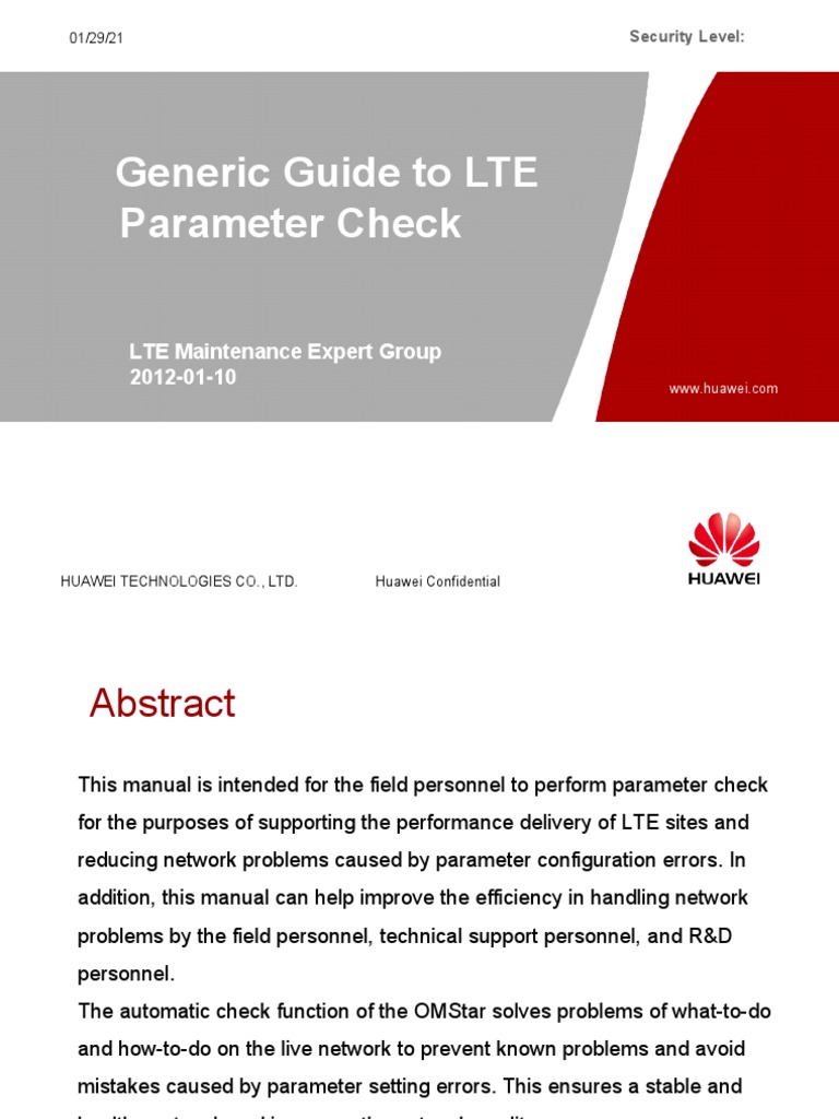 LTE Parameter Check Guide | PDF | Parameter (Computer Programming ...