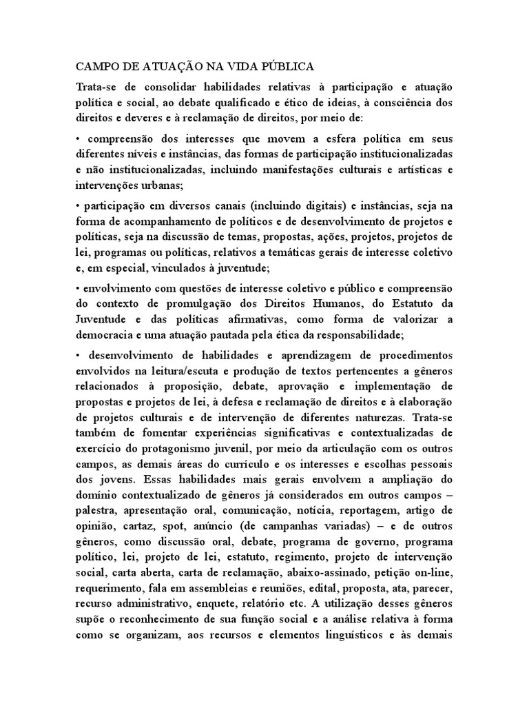 Habilidades para Atuação Política Juvenil | PDF | Sociologia | Juventude