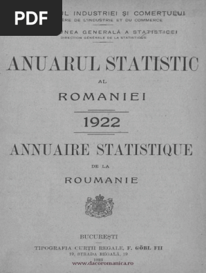 1922 Anuarul-Statistic | PDF | Business | La nature