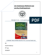 D Amodaram Sanjivayya National Law University, Visakhapatnam: Project On: - U.P. Land Laws