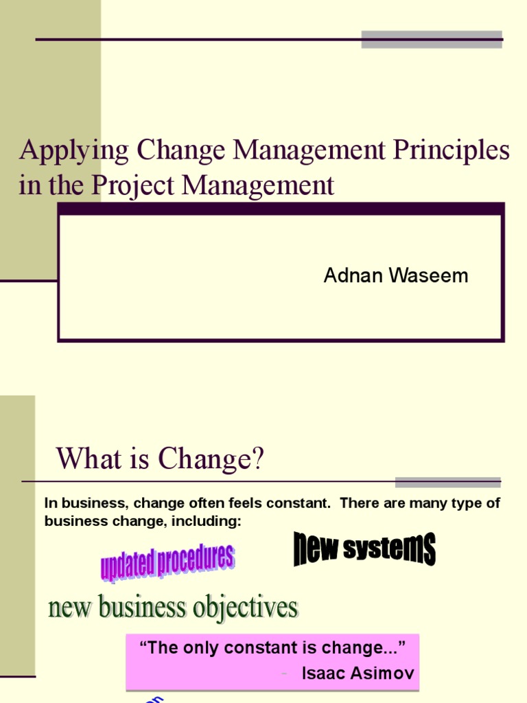Change Management in Project Management | PDF | Change Management ...