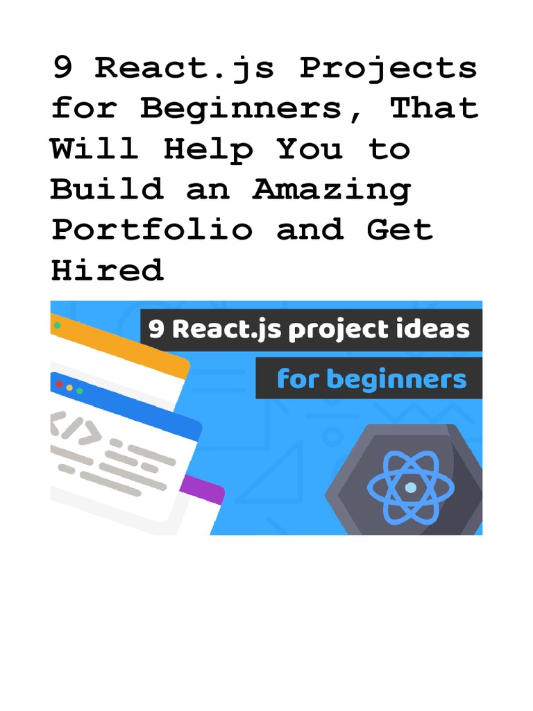 React Projects For Beginners | PDF | Java Script | World Wide Web