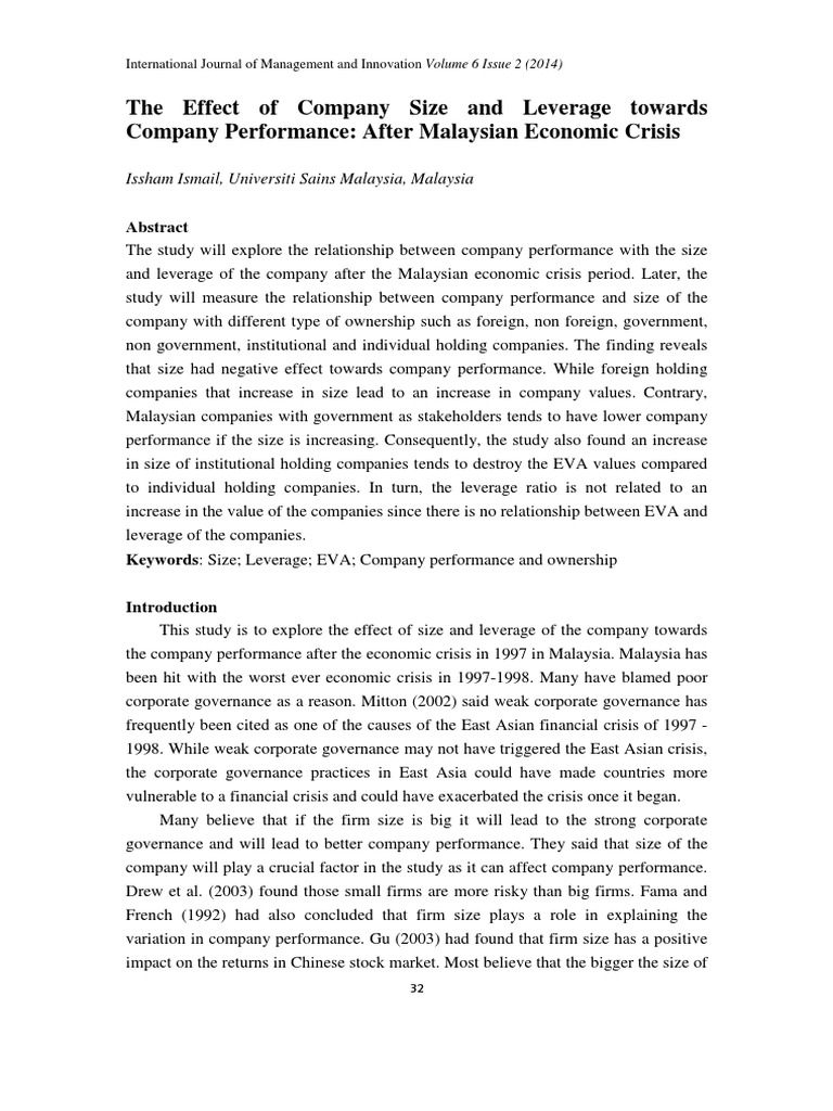 The Effect of Company Size and Leverage Towards Company Performance ...