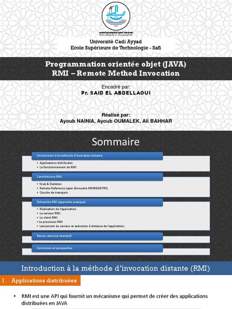 Architecture et Applications de RMI en Java | PDF | Java (Langage de ...