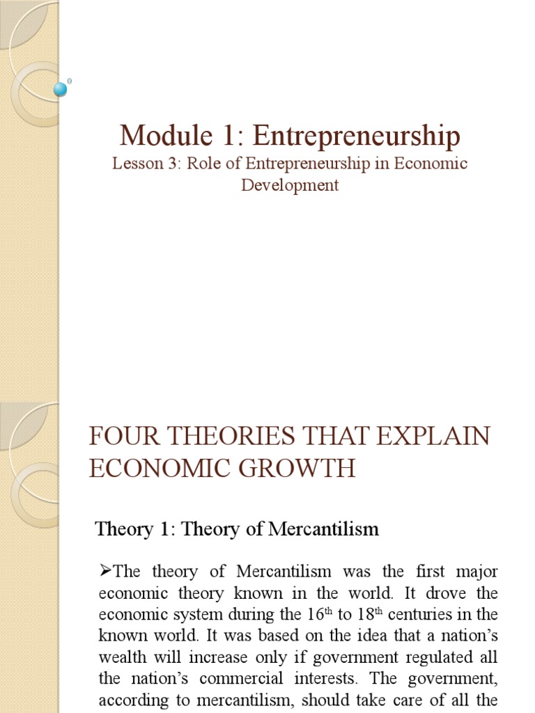 Role of Entrepreneurship in Economic Development | PDF | Laissez Faire |  Mercantilism