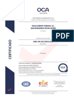 Certificado ISO 9001 Guillermo Fabian SL