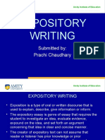 Expository Writing: Submitted By: Prachi Chaudhary