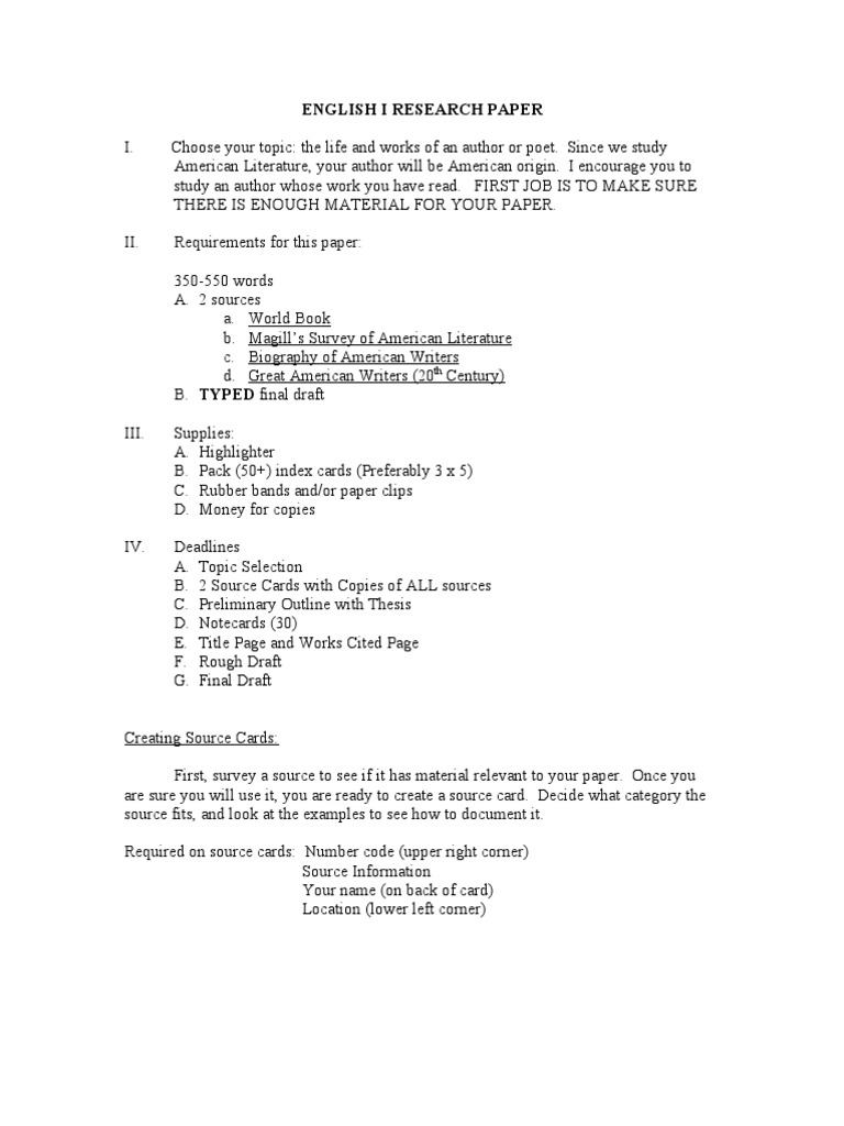 English Research Paper Guidelines | PDF | Written Communication | Writing