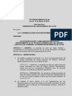 Aranceles GAD Gobierno Departamental La Paz - Ley LD-99-LP