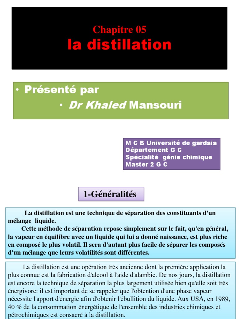 Systèmes de distillation en génie chimique | PDF | Technologie et ...